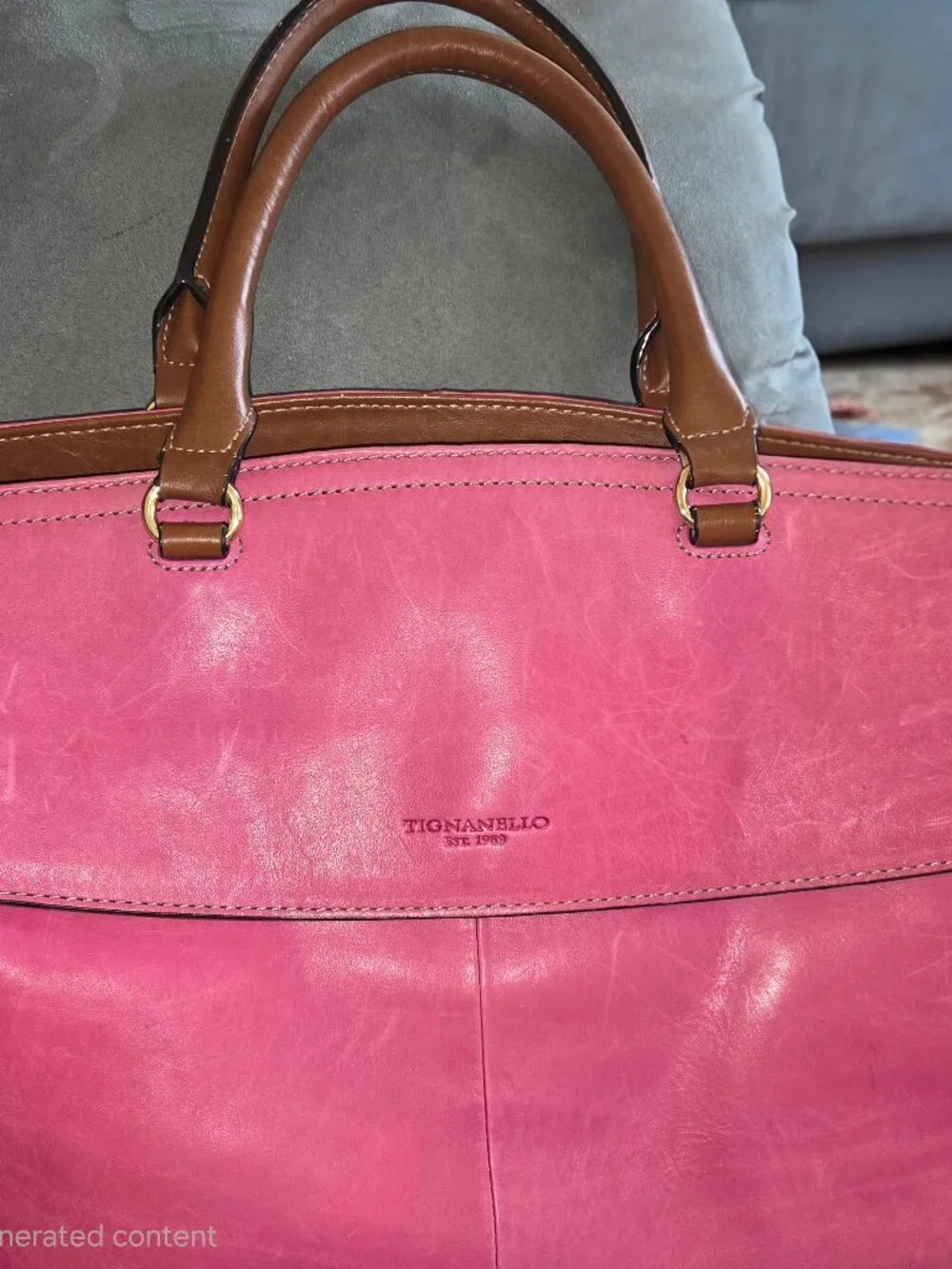 Tignanello Fuchsia Leather Top-Handle Satchel
